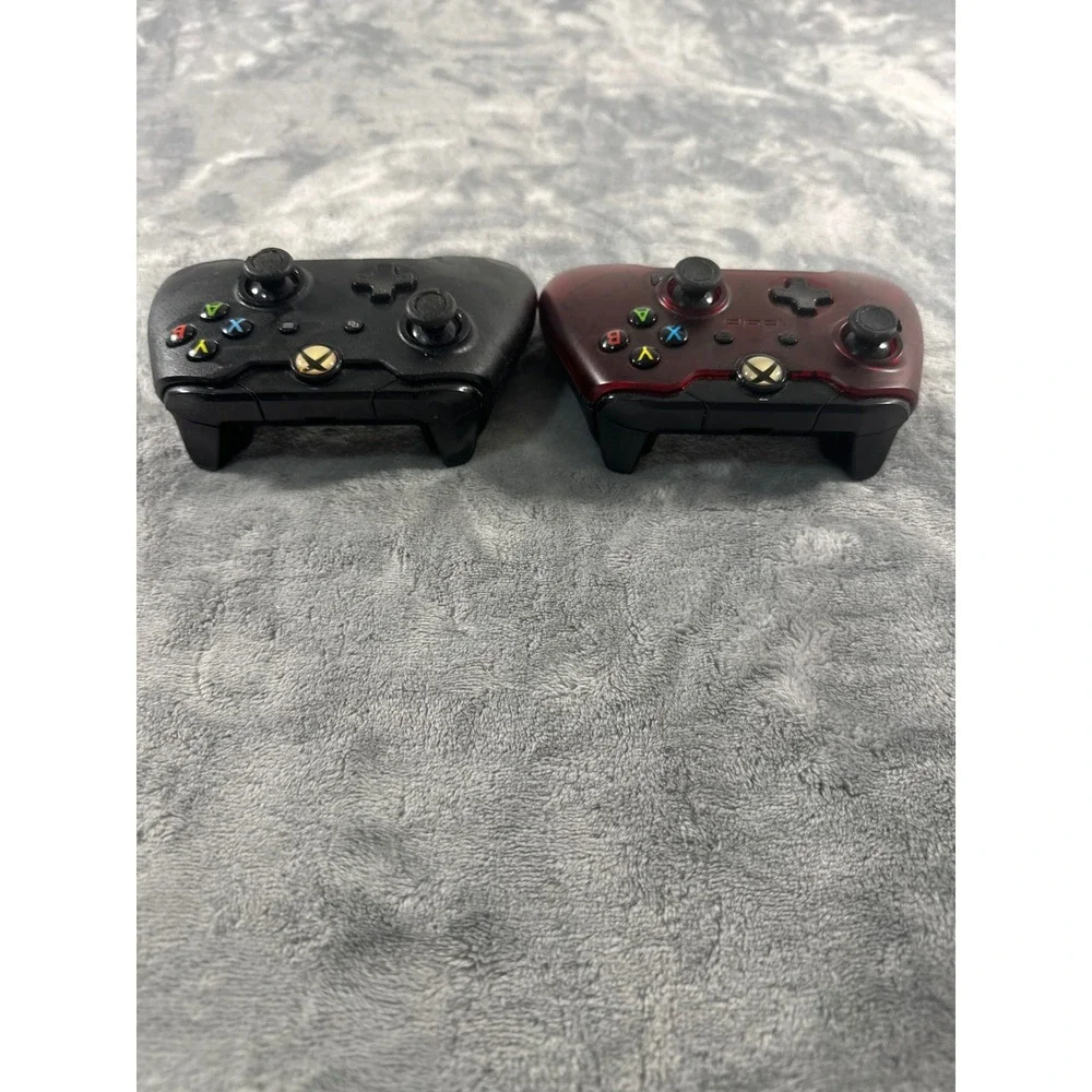 PDP Wired Controllers for Xbox One Black Camo and Translucent Red Lot of 2